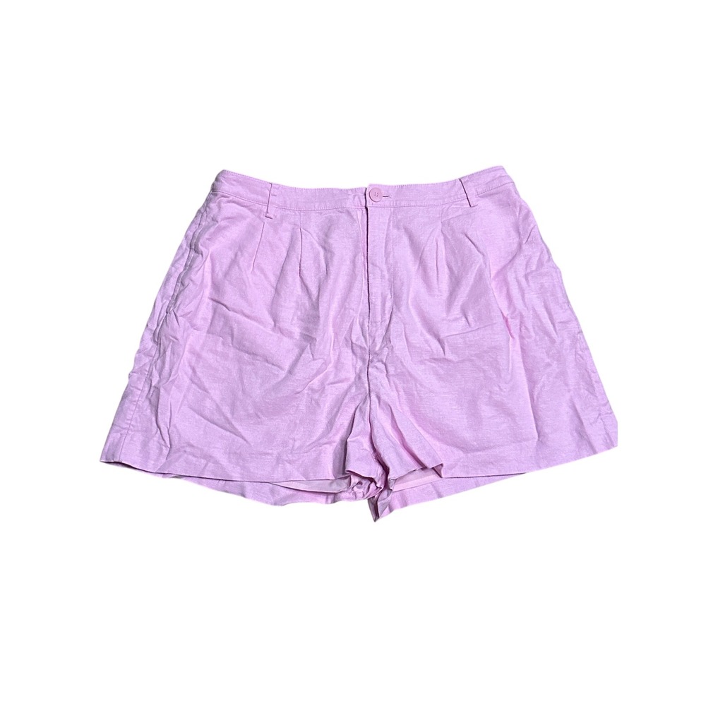 Open Edit High Rise Linen Short PINK PIROUETTE Size 10